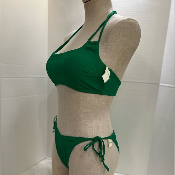 Aerie Emerald Bikini Set. size L bathing suit underwear and size M top - Picture 1 of 14